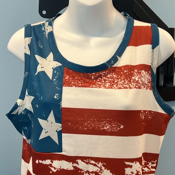 Flag Print Women’s Tank Top - Picture 2 of 6